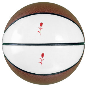 Ballon De Basket Rose Madder, Lava Red, floral Design