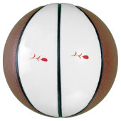 Ballon De Basket Rose Madder, Lava Red, floral Design (Vertical)