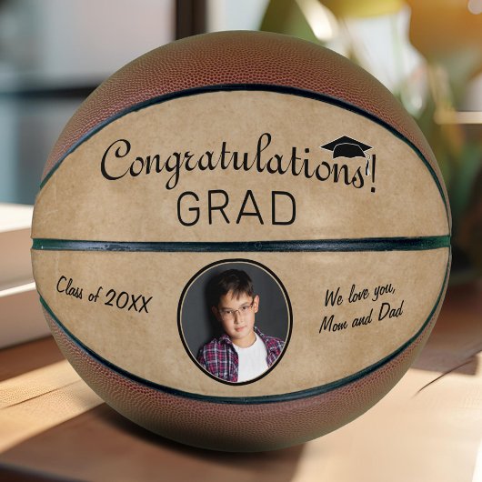 Ballon De Basket Rustic Félicitations Grad Grad Graduation Photo