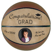 Ballon De Basket Rustic Félicitations Grad Grad Graduation Photo (Devant)