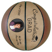 Ballon De Basket Rustic Félicitations Grad Grad Graduation Photo (Vertical)