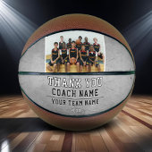 Ballon De Basket Rustic Grey Merci Coach Nom de l'équipe Photo