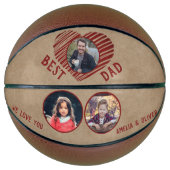 Ballon De Basket Rustique Meilleur papa Coeur Rouge Père Jour 3 Pho (Devant)