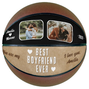 Ballon De Basket Rustique meilleur petit ami Jamais Coeur 2 Photos