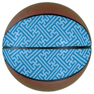 Ballon De Basket Sayagata motif, japonais, bleu et bleu bébé