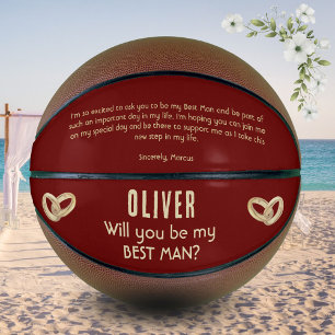 Ballon De Basket Serez-vous mon témoin Nom personnalisé