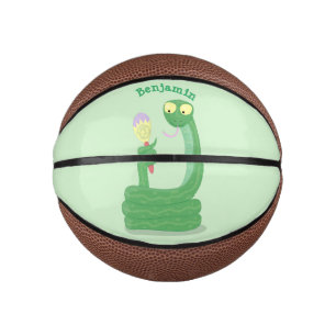 Ballon De Basket Serpent vert amusant avec caricature maraca mini