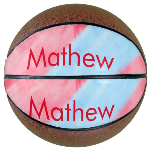 Ballon De Basket simple initial letter mongram add your name red b (Devant)