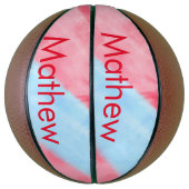 Ballon De Basket simple initial letter mongram add your name red b (Vertical)