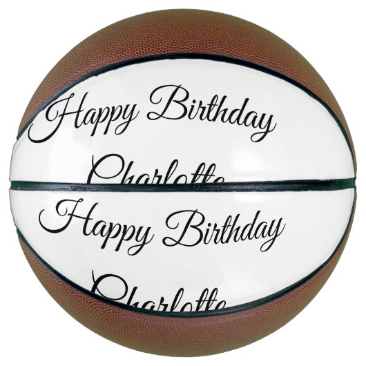 Ballon De Basket SIMPLE MINIMAL.CUTIE ADD NAME BABY happy birthday (Devant)