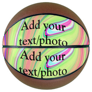 Ballon De Basket Simple vert orange aquarelle ajoutez votre texte n
