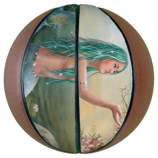 Ballon De Basket sirène à poil vert (Vertical)