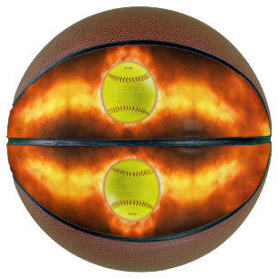Ballon De Basket Softball artistique de SlipperyJoe sur feu cadeaux