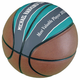 Ballon De Basket Stripes Motif nom personnalisé & texte basketball