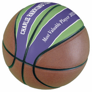 Ballon De Basket Stripes Motif nom personnalisé & texte basketball