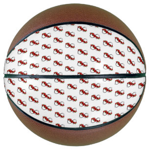 Ballon De Basket Symbole d'infini avec les roses rouges