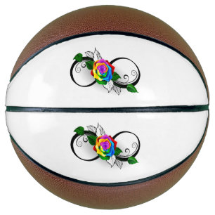 Ballon De Basket Symbole d'infini avec Rose arc-en-ciel