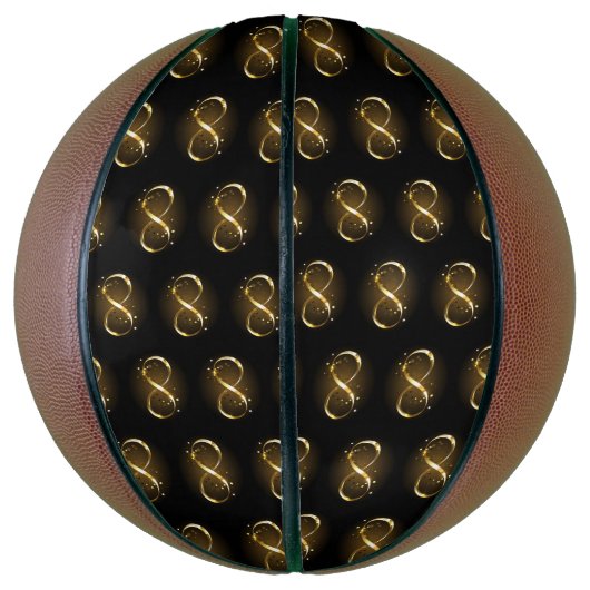 Ballon De Basket Symbole d'infini doré (Vertical)