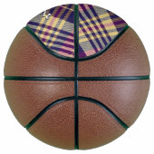 Ballon De Basket Tartan mauve, or et bleu (Droite)