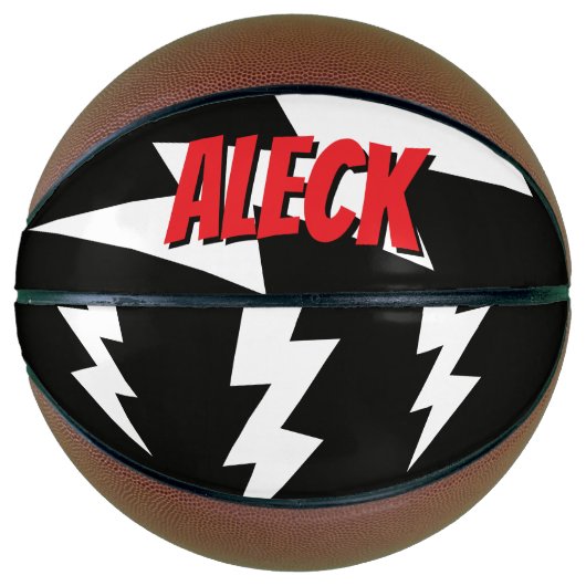 Ballon De Basket Thunderbolt lightning flash strikes personalized (Devant)