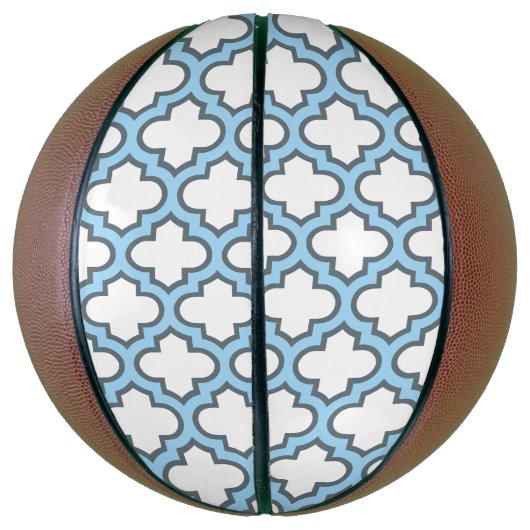 Ballon De Basket Trellis bleu blanc et bébé, treillis, Quatrefoil (Vertical)