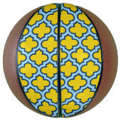Ballon De Basket Trellis jaune et bleu bébé, treillis, Quatrefoil (Vertical)