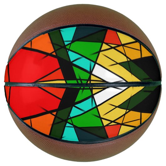 Ballon De Basket Triangle Coloré Géométrique Moderne (Devant)