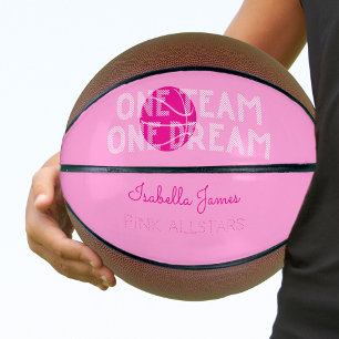 Ballon De Basket Une équipe Un rêve rose Personnalisé