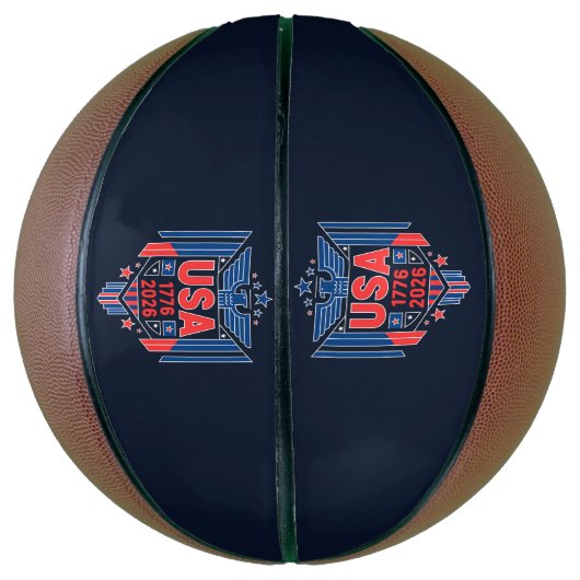 BALLON DE BASKET USA 1776-2026 (Vertical)