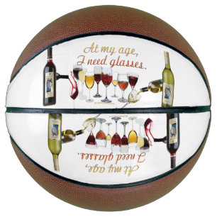 Ballon De Basket Verres à vin SlipperyJoe's jeu de mots coquin roug