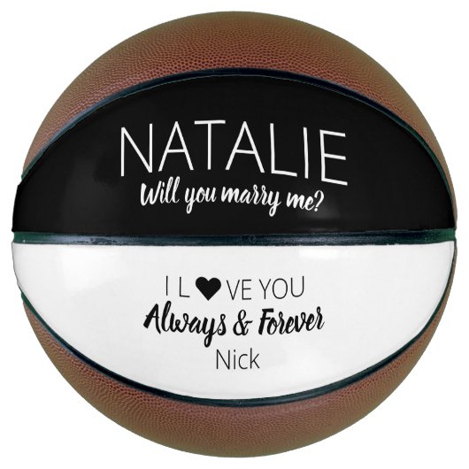 Ballon De Basket Veux-Tu M'Épouser ? Proposition Sports (Devant)