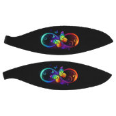 Ballon De Basket Vibrant infinity with rainbow butterfly on black (Panneaux)