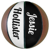 Ballon De Basket Votre nom | Noir et blanc (Vertical)