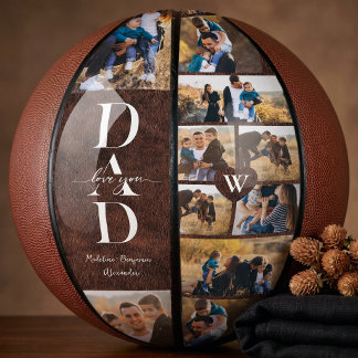 Ballon De Basket Vous aimez Papa Fête des Pères Collage de Photos C