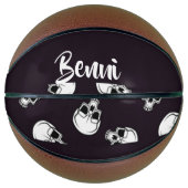 Ballon De Basket White skulls on purple pattern (Devant)