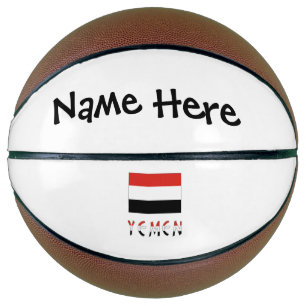 Ballon De Basket Yémen Drapeau Yéménite Noir Personnalisation