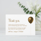 Ballon de bébé en bronze doré Merci (Debout devant)