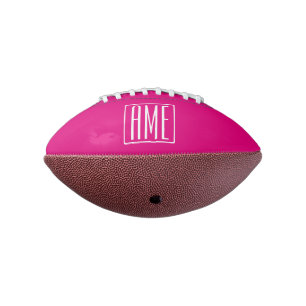 Ballon De Foot 3 Initiales Monogramme   Blanc sur rose chaud