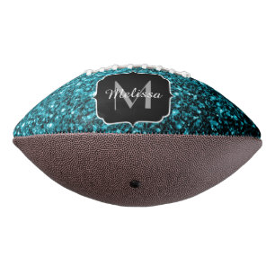Ballon De Foot Aqua bleu faux parties scintillant scintille nom d