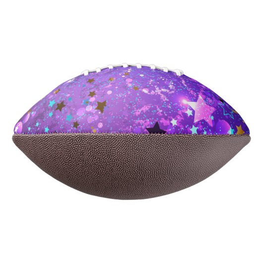 Ballon De Foot Arrière - plan de feuille violet avec étoiles (Tourné à 90°)