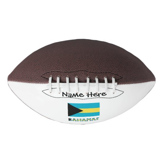 Ballon De Foot Bahamas et drapeau bahamien avec votre nom (Devant)