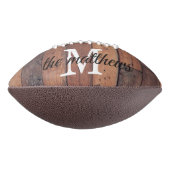 Ballon De Foot Barne en chêne rustique Monogramme Nom Script (Tourné à 270°)