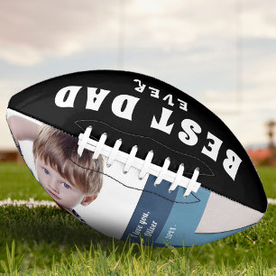 Ballon De Foot Best Dad Blue Family Photo Father`s Day  
