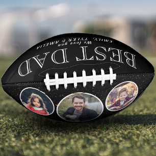 Ballon De Foot Black Best Dad Father`s Day 3 Photo Collage 