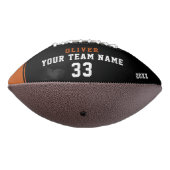 Ballon De Foot Black Orange Nom du joueur Numéro d'équipe Photo (Tourné à 270°)