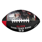 Ballon De Foot Black Red Name Numéro d'équipe Photo (Devant)