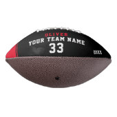 Ballon De Foot Black Red Name Numéro d'équipe Photo (Tourné à 270°)