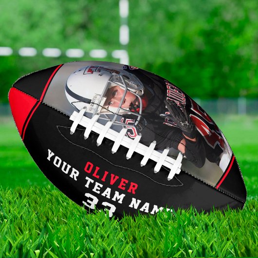 Ballon De Foot Black Red Name Numéro d'équipe Photo