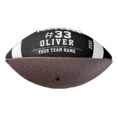 Ballon De Foot Blanc Black Nom Numéro d'équipe Photo (Tourné à 270°)