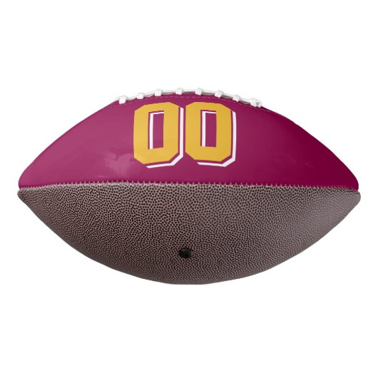 Ballon De Foot BURGUNDY GOLD ET BLANC Custom Football (Tourné à 270°)